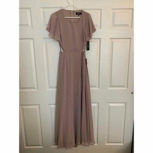 Lulu's Garden Bliss Dusty Lavender Cutout Maxi Dress, Small, NWT